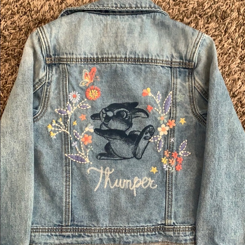 Gap Disney Girls Thumper Embroidered Denim Jacket